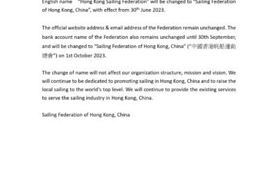 Announcement of Change of Federation’s Name